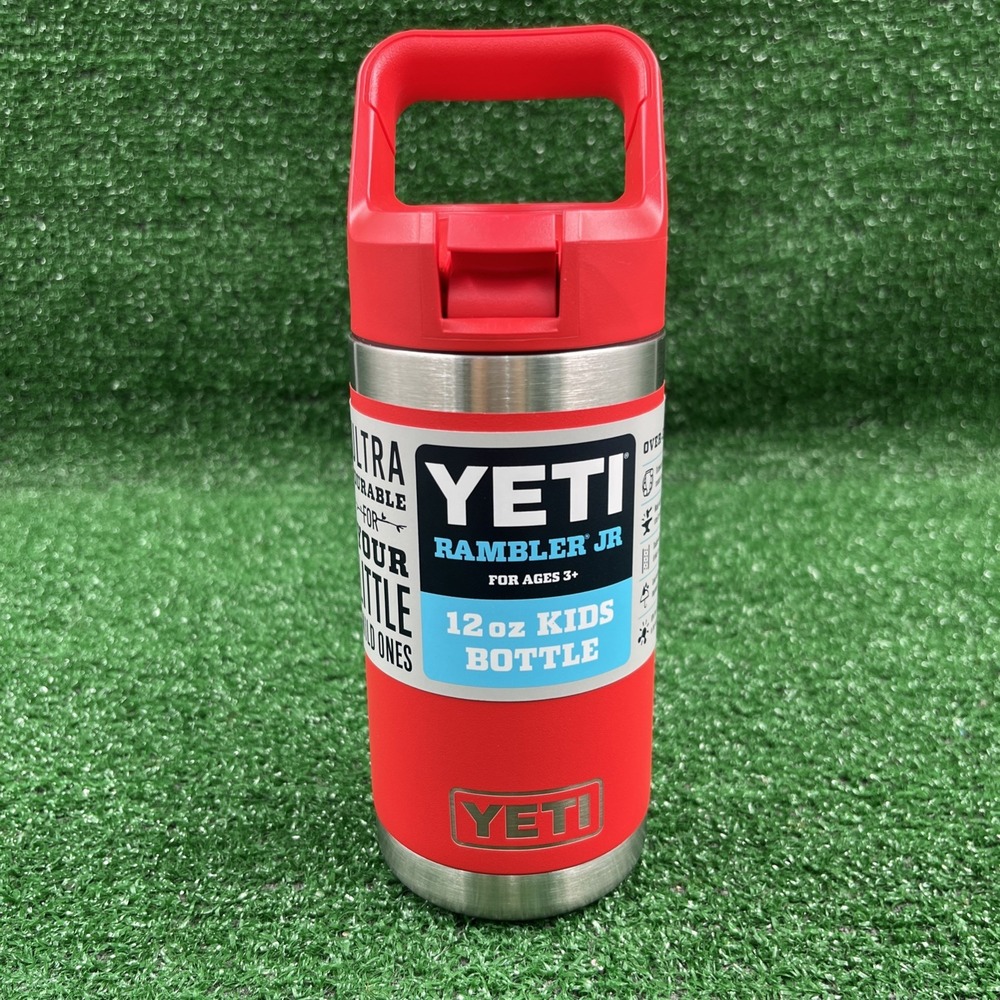 YETI Rambler Jr. 12 oz Rescue Red Insulated Kids Water Bottle w/Straw New